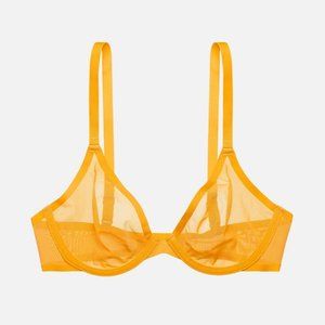 Cuup bra the plunge 34F marigold yellow NWT